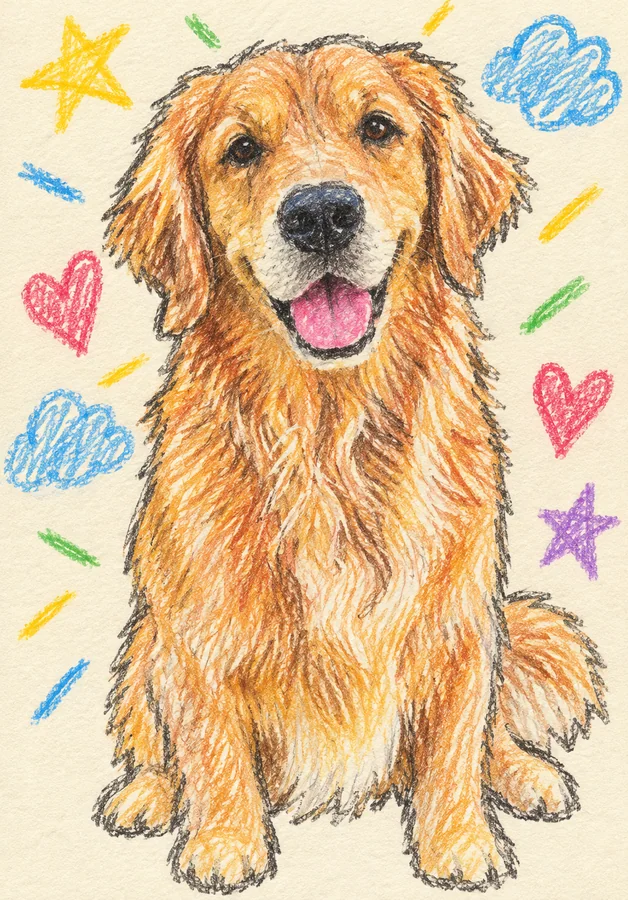 Childlike Colored-Pencil Pet result